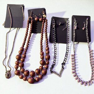 Jewelry bundle 4 necklaces 3 earrings New